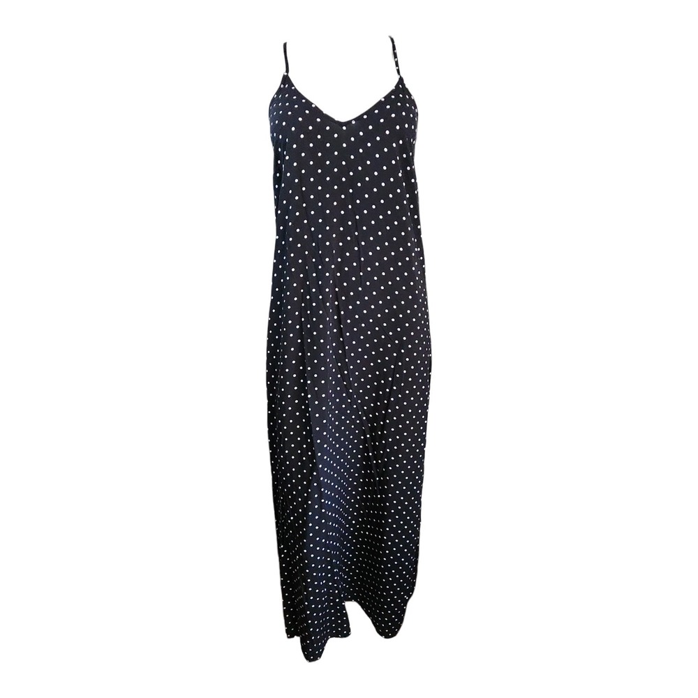Old Navy Dress Womens Size M Medium Black White Polka Dot Sleeveless‎ Classic